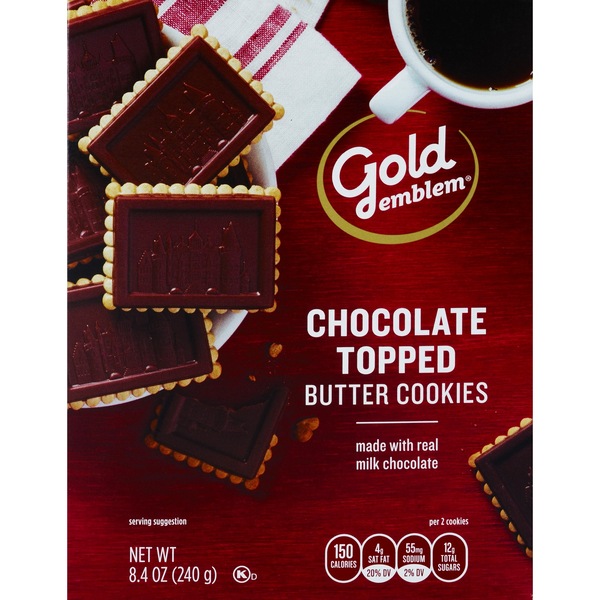 Gold Emblem Milk Chocolate Topped Butter Cookies, 8.4 oz