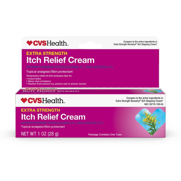 CVS Health Extra Strength Itch Relief Diphenhydramine HCl Cream, 1 OZ