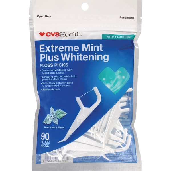 CVS Health Extreme Mint Plus Whitening Floss Picks