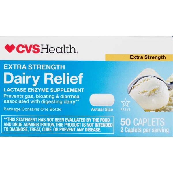 CVS Health Dairy Relief Caplets Extra Strength