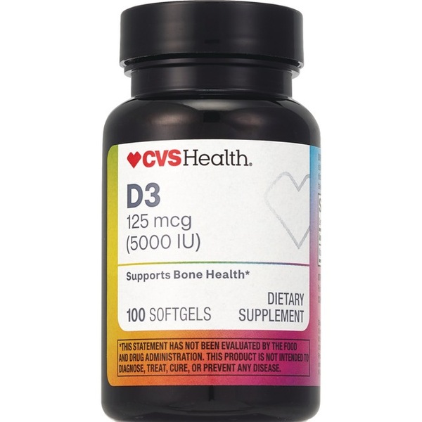 CVS Health 125 MCG Vitamin D3 Softgels, 100 CT