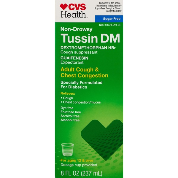 CVS Health Non Drowsy Tussin DM Adult Cough & Chest Congestion, 8 OZ