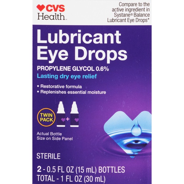 CVS Health Restoring Lubricant Eye Drops Twin Pack, 0.33 OZ