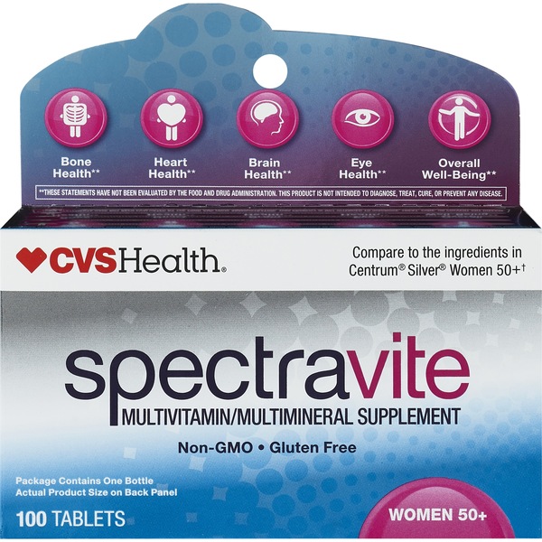 CVS Health Spectravite Women's 50+ Multivitamin Tablets, 100 CT