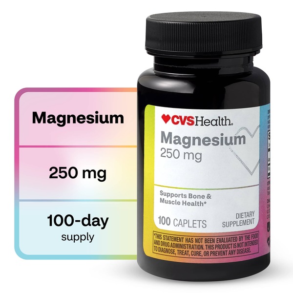 CVS Health - Magnesio en cápsulas, 250 mg, 100 u.