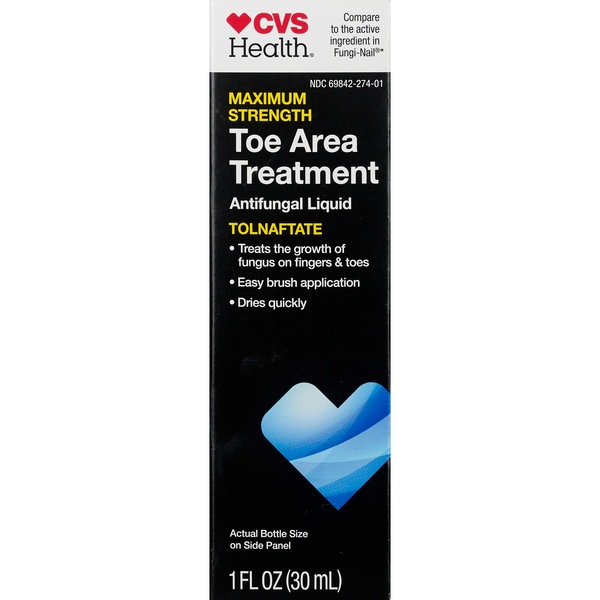 CVS Health Maximum Strength Antifungal Toe Area Liquid Treatment, 1 FL OZ