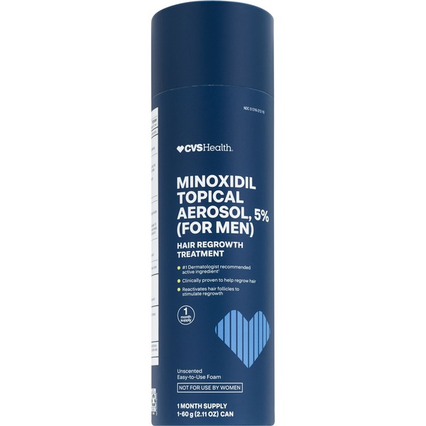 CVS Health Men's 5% Minoxidil Aerosol for Hair Regrowth, 1 Month Supply