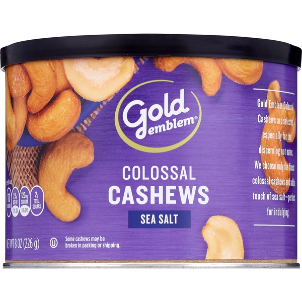 Gold Emblem Colossal Cashews, Lightly Salted, 8 oz