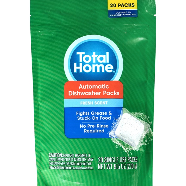 Total Home - Paquetes de detergente para lavavajillas automático, Fresh Scent