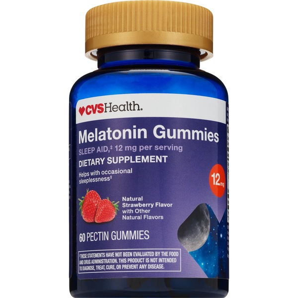 CVS Health Melatonin Gummies 12mg, Strawberry, 60 CT