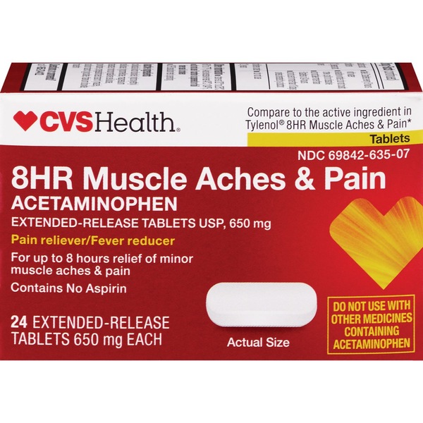CVS Health 8HR Muscle Aches & Pain Acetaminophen 650 MG Tablets