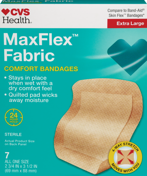 CVS Health MaxFlex Fabric Comfort Bandages, Extra Large