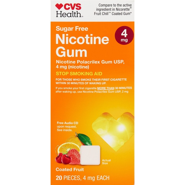 CVS Health Sugar Free Nicotine Gum, Fruit