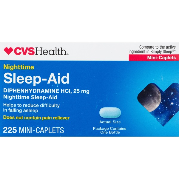 CVS Health Nighttime Sleep Aid 25 MG Mini Caplets, 225 CT