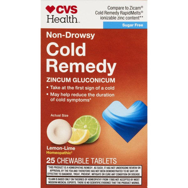 CVS Health Non Drowsy Homepathic Cold Remedy Chewable Tablets