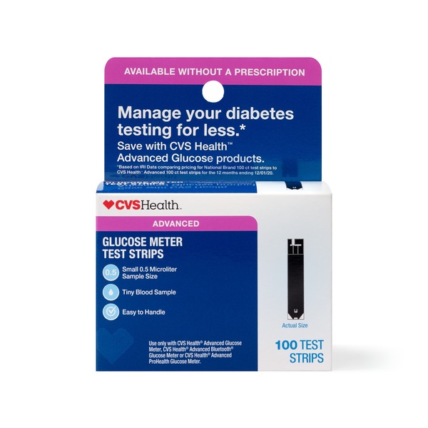 CVS Health Advanced Glucose Meter Test Strips