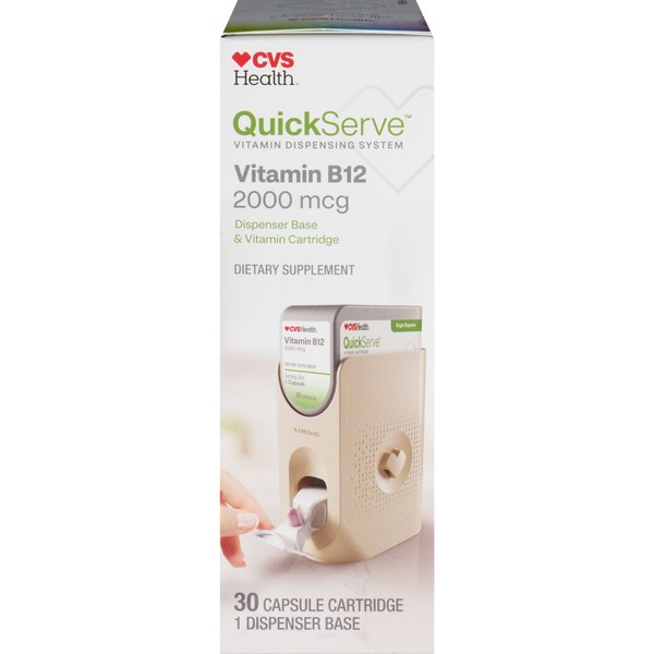 CVS Health QuickServe Vitamin B12 Starter Kit (Dispenser Base + Cartridge), 30 CT