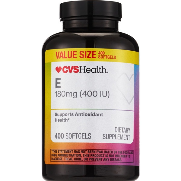 CVS Health Vitamin E 400 IU Softgels, 400 CT, Twin Pack