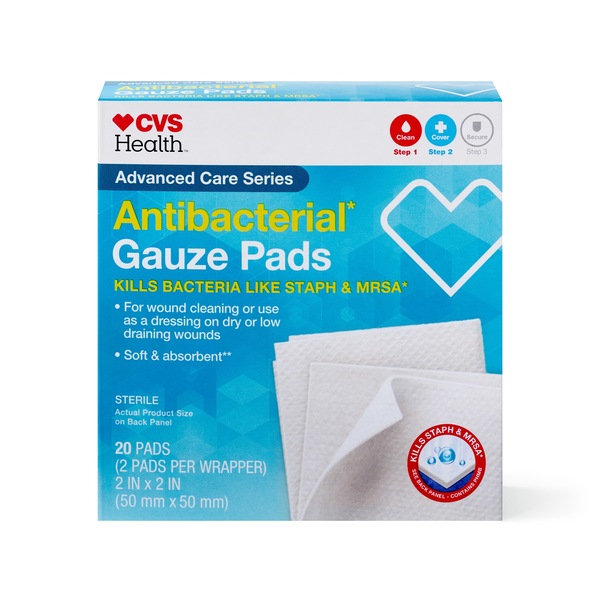 CVS Health Sterile Antibacterial Gauze Pads
