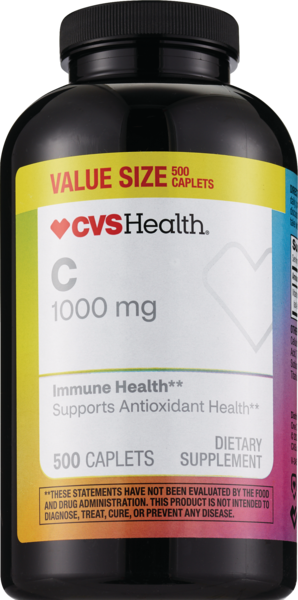 CVS Health Vitamin C Immune Health Dietary Supplement Caplets, 500CT