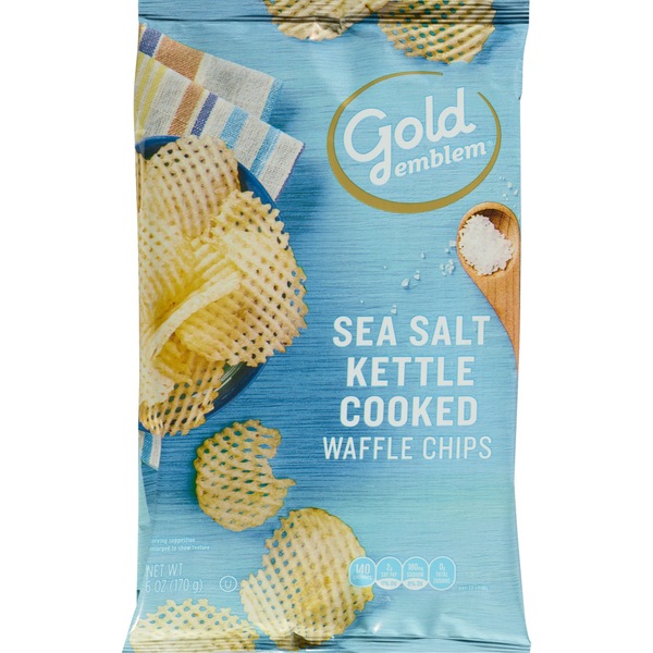 Gold Emblem Sea Salt Kettle Cooked Waffle Chips, 6 oz