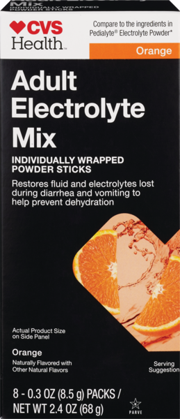 CVS Health Adult Electrolyte Mix, Orange, 8 CT