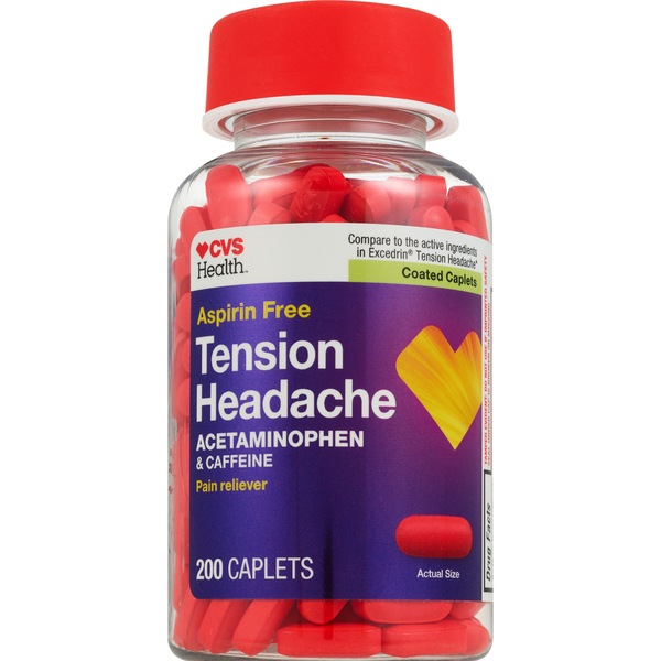 CVS Health Aspirin Free Tension Headache Acetaminophen & Caffeine Caplets