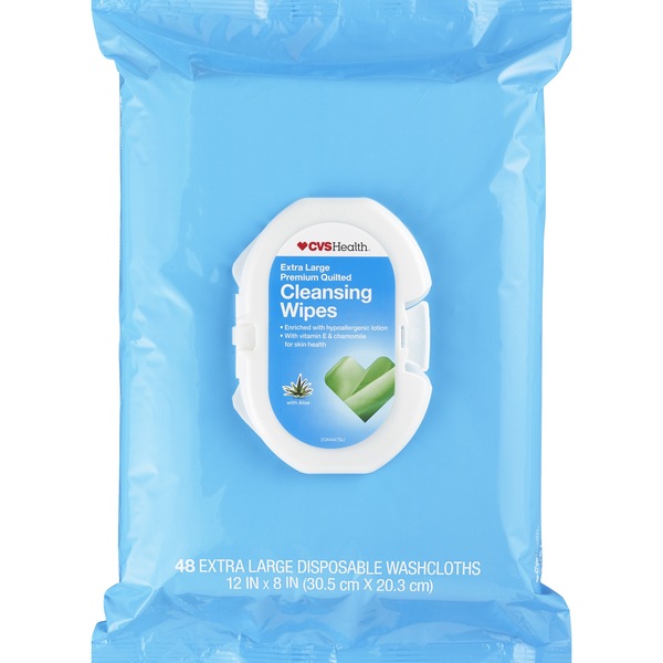 CVS Health Cleansing Wipes, Extra Large, 48 CT