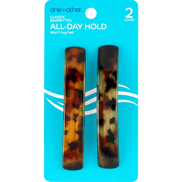 one+other All Day Hold Classic Barrettes, 2/Pack