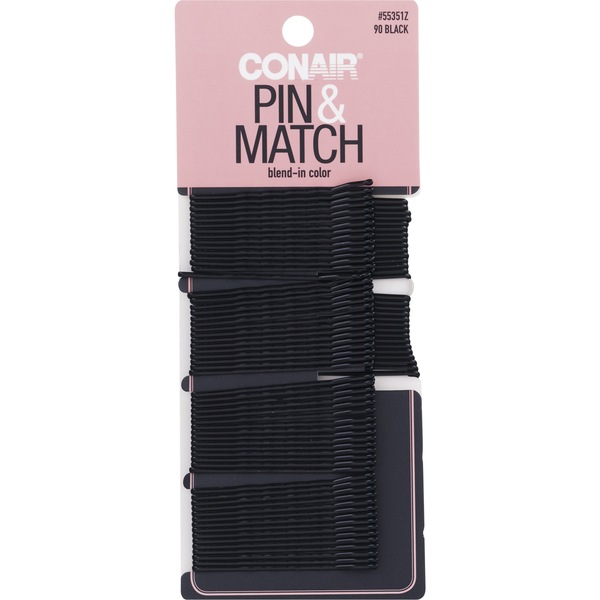 Conair Pin & Match Bobby Pins, Black, 90 CT