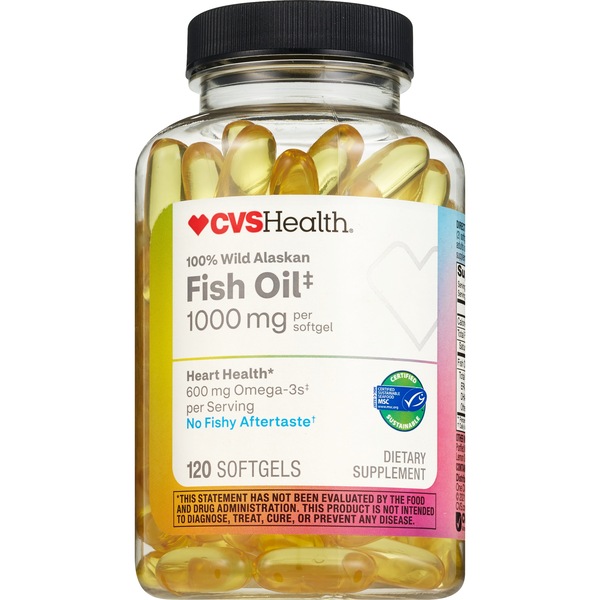 CVS Health 100% Wild Alaskan 1000 MG Fish Oil Softgels