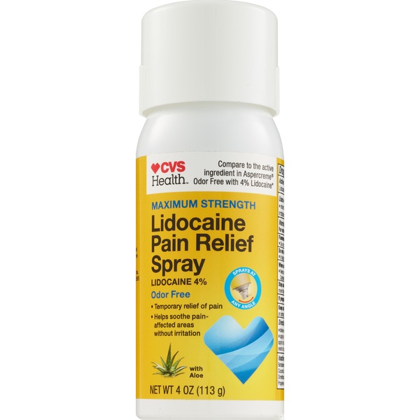 CVS Health Maximum Strength Lidocaine Pain Relief Spray, 4 OZ