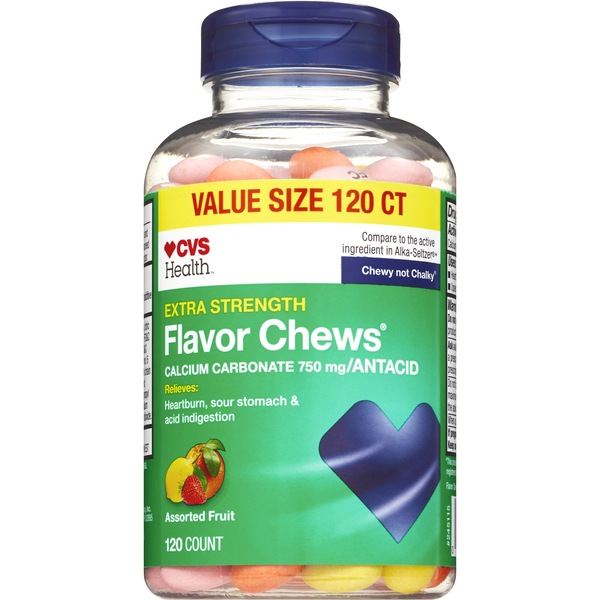 CVS Health - Antiácido en caramelos masticables, Extra Strength