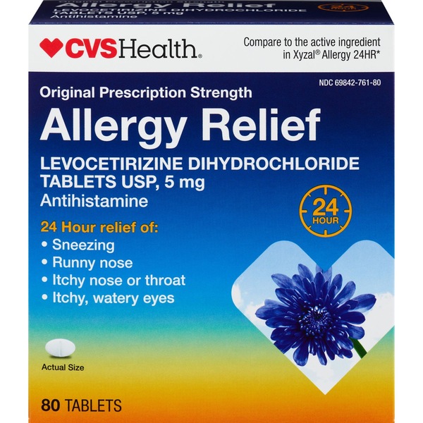 CVS Health 24HR Allergy Relief Levocetirizine Dihydrochloride Tablets