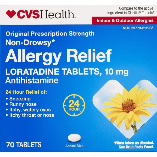 CVS Health 24HR Non Drowsy Allergy Relief Loratadine Tablets