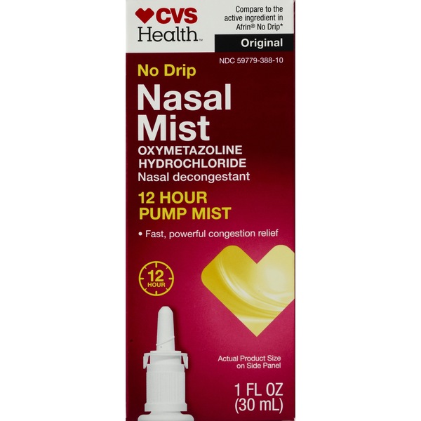 CVS Health 12HR No Drip Nasal Mist Oxymetazoline 0.05%, 1 OZ