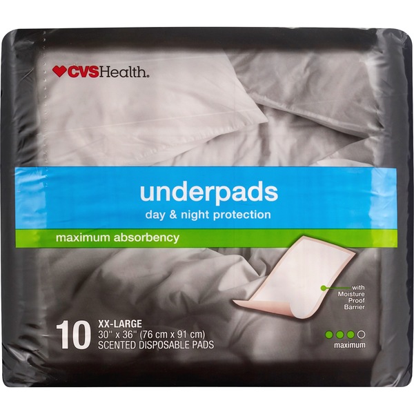 CVS Health Underpads Day & Night Protection Maximum Absorbency