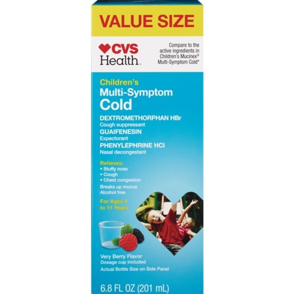 CVS Health Children's Multi-Symptom Cold Liquid, Very Berry, 6.8 OZ
