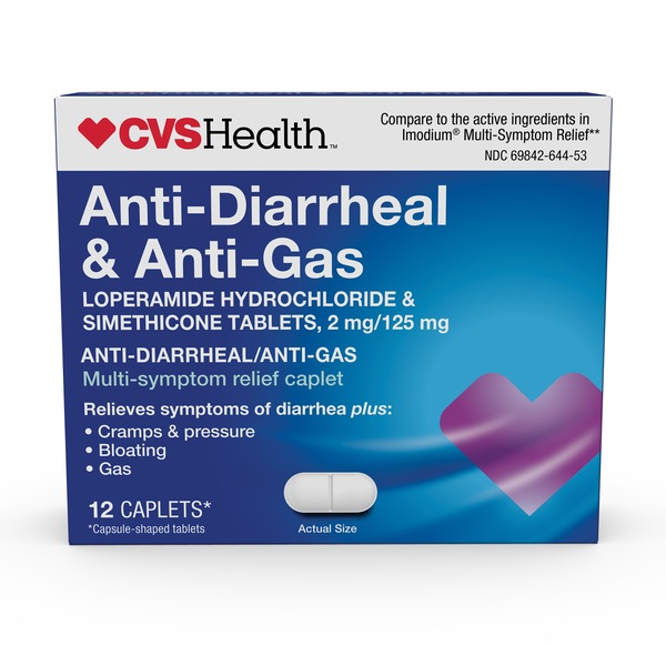 CVS Health Anti-Diarrheal & Anti-Gas Caplets