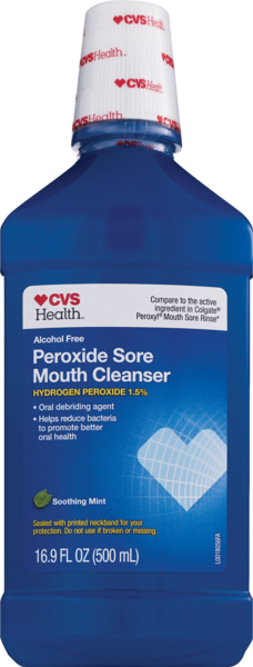 CVS Health Peroxide Sore Alcohol Free Mouth Cleanser, Soothing Mint
