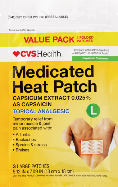 CVS Health Capsicum Treatment Medicated Heat Patch, Large