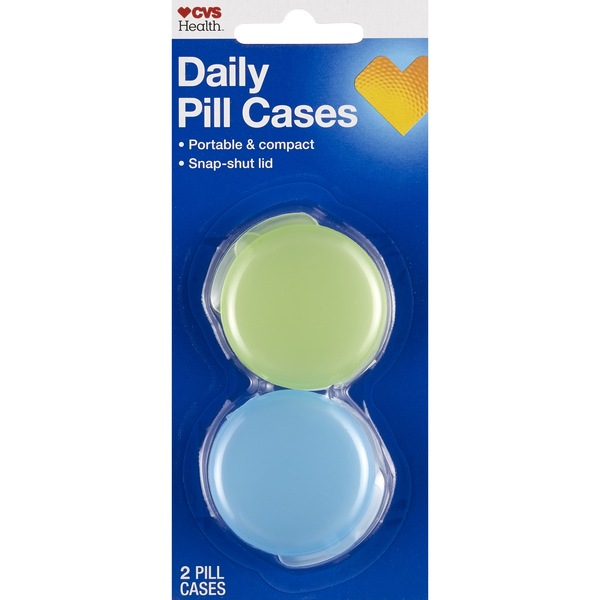 CVS Health Portable Daily Pill Case, 2 CT