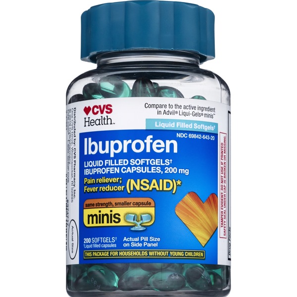 CVS Health Ibuprofen 200 MG Liquid Filled Mini Softgels