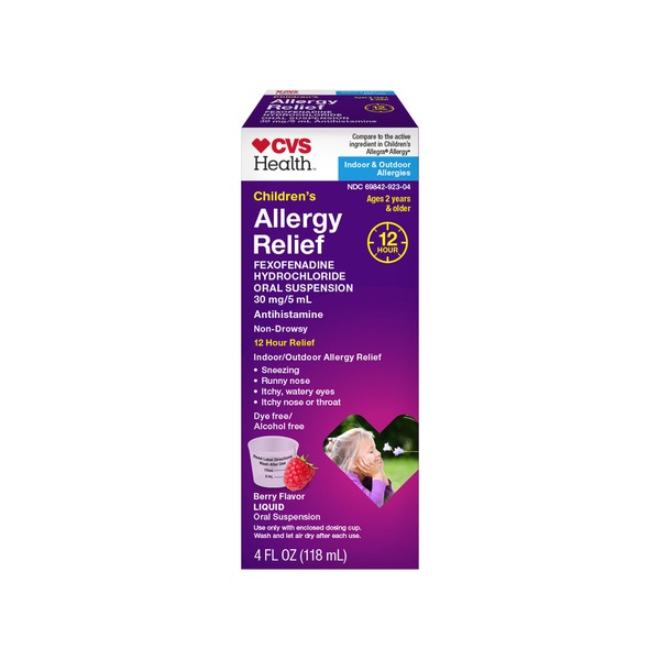 CVS Health Children's 12HR Non Drowsy Allergy Relief Fexofenadine HCl Oral Antihistamine