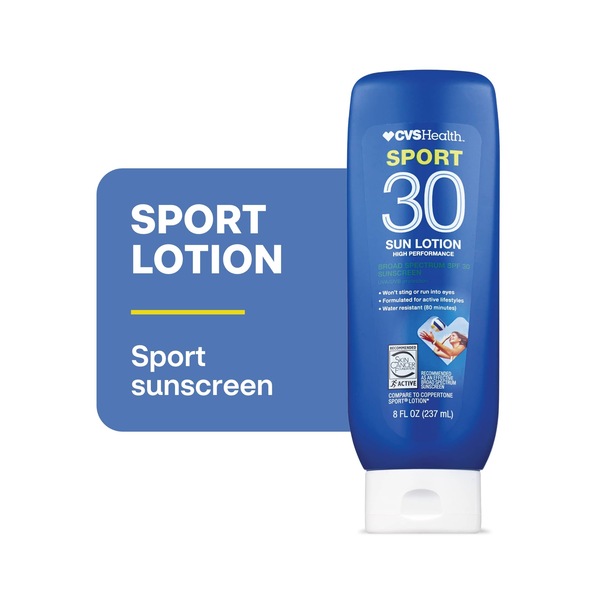 CVS - Loción protectora solar deportiva de alto rendimiento, FPS 30