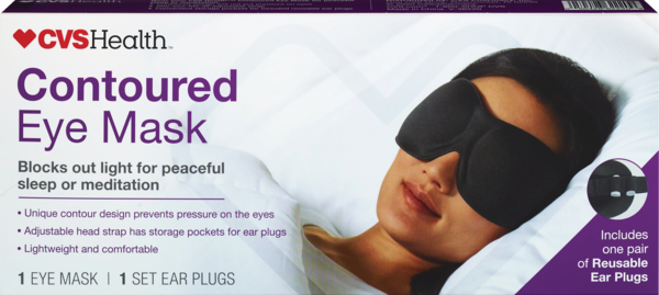 CVS Health Contoured Eye Mask + One Pair of Ear Plugs