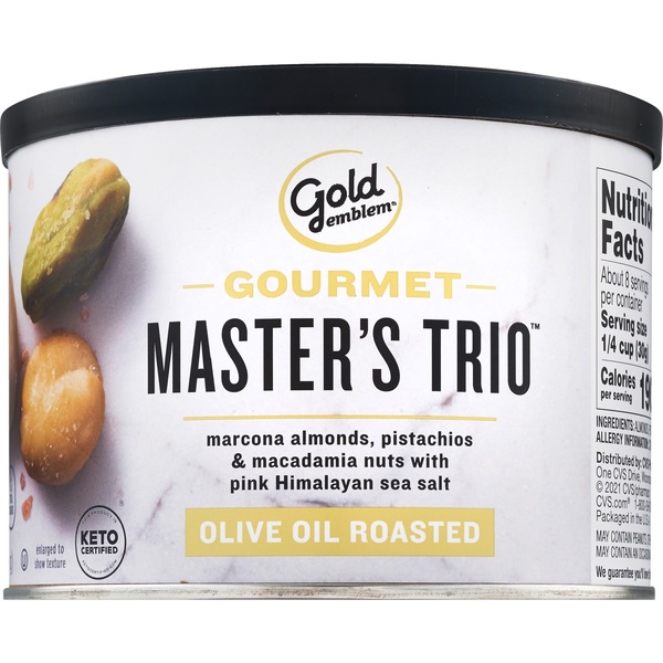 Gold Emblem Gourmet Master's Trio Mixed Nuts, Olive Oil Roasted, 8 oz