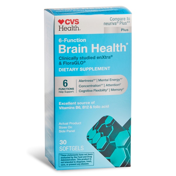 CVS Health - Cápsulas blandas para la salud cerebral, 6 funciones, 30 u.