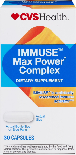 CVS Health IMMUSE Max Power Complex Capsules, 30 CT