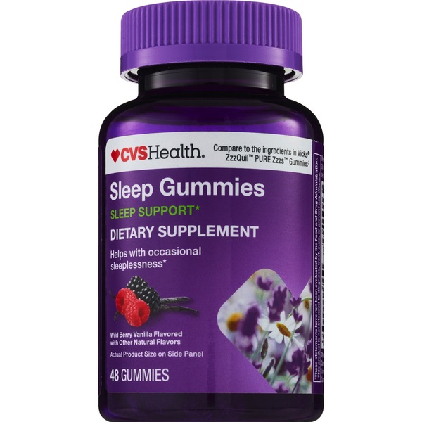 CVS Health Sleep Support Gummies, Wild Berry Vanilla, 48 CT